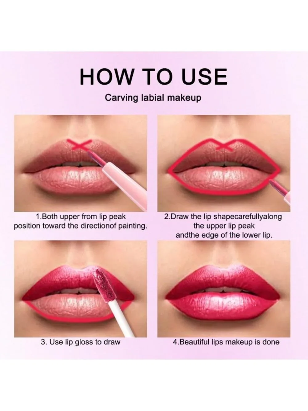 Women's 18# Crushed Ruby Red-Metallic 2-in-1 Long Lasting Lipstick And Lip Liner